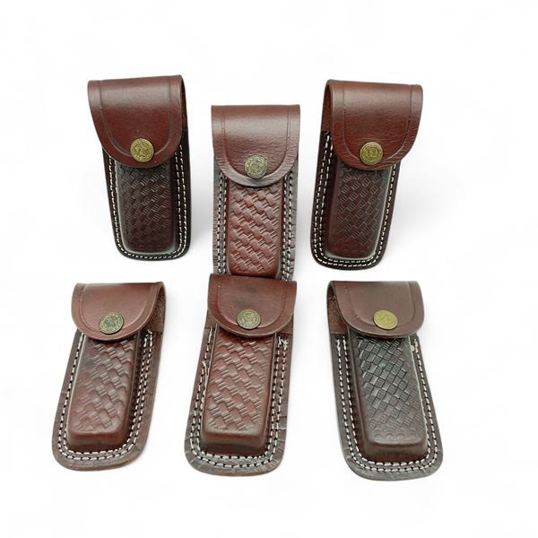 Assorted Leather Belt Pouches X 6 Qty