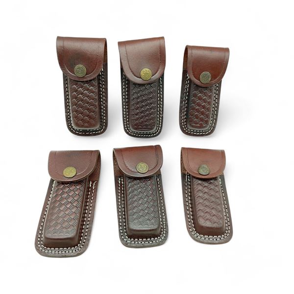 Assorted Leather Belt Pouches X 6 Qty