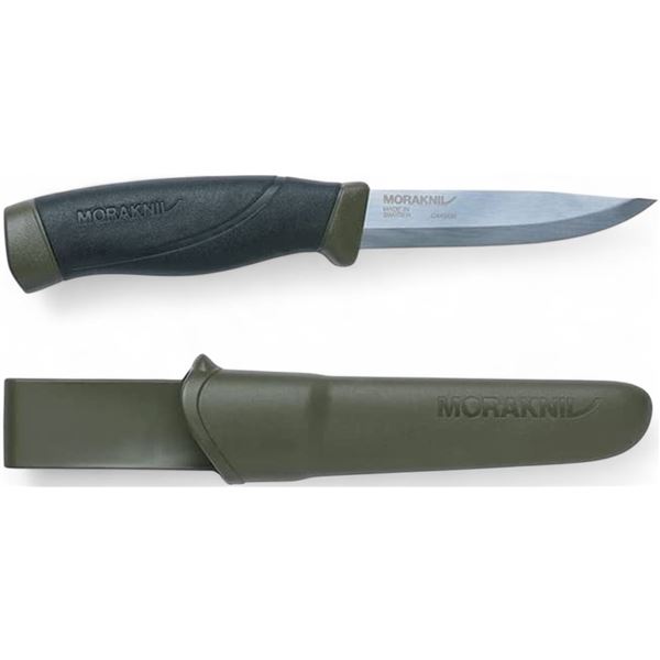 Morakniv Companion Heavy Duty, 4.1" Fixed Blade Knife with Sheath, Green, New