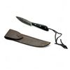 Image 1 : Fixed 4" Damascus Blade Knife with Leather Sheath