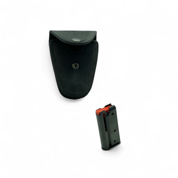 Handcuff Belt Pouch and Unknown .22 LR Magazine