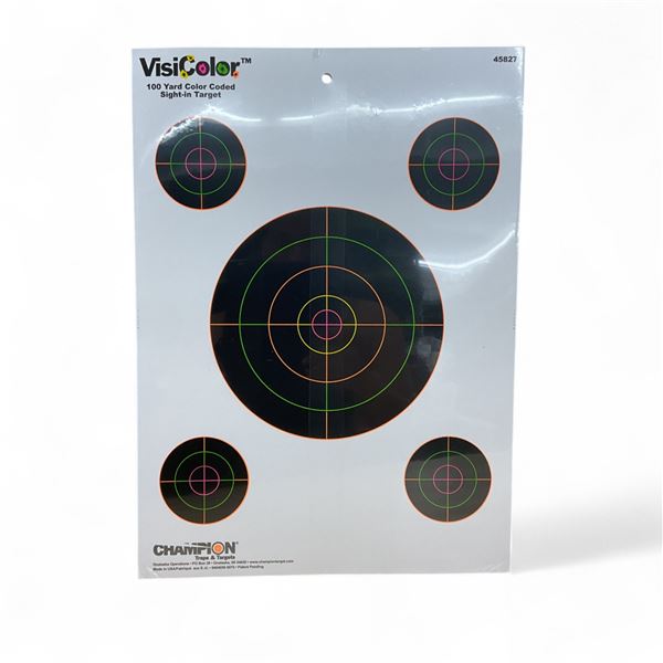 Champion Visicolor 100 Yard Color Coded Sight-In Target 10 Pack X 6 Qty