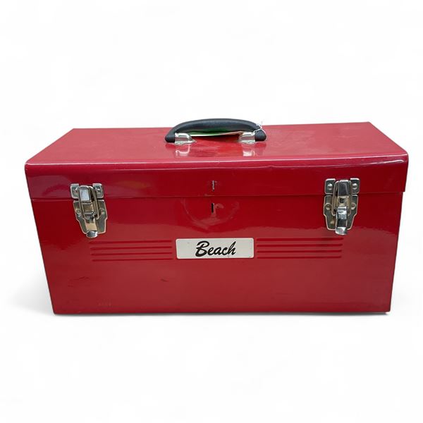 Beach Tool Box, 19.5" x 9.5" x 8.5" and Milwaukee Small Parts Storage/ Organization Bins X 10 Qty