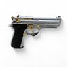 Image 1 : Girsan MC Compact Semi Auto Pistol 9MM 4.25" Barrel Chrome With Gold Accents, Restricted