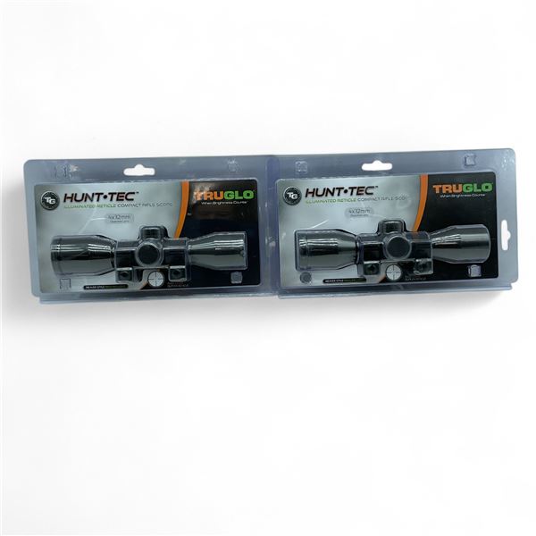 TruGlo Hunt-Tec Compact 4 X 32 mm Illuminated Rifle Scopes with Duplex Reticle X 2