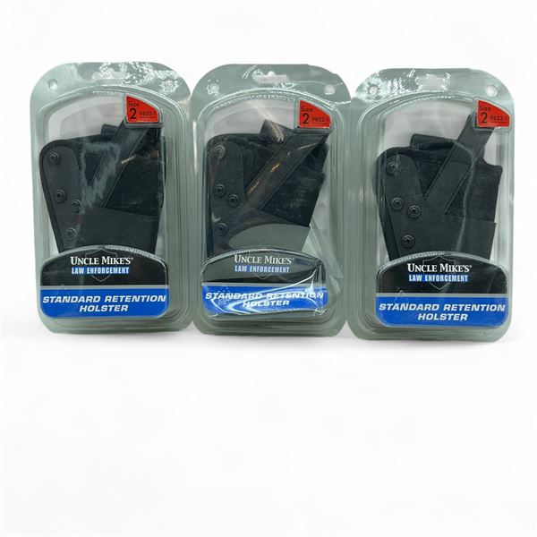 Uncle Mike's LE Std Retention RH Holster Size 2 for 4" Med and Intermediate 4" Revolvers X 3 Qty