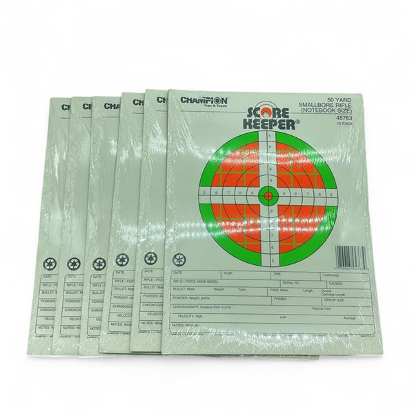 Champion Score Keeper 50 Yard Small Bore Bullseye Rifle Targets 12 Pack X 6 Qty