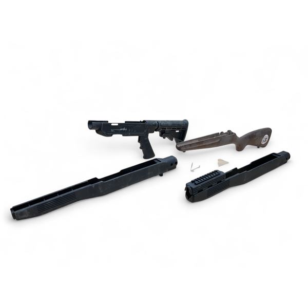 Assorted Rifle Stocks Including a Wood Stock for Rascal 22 Cal and a Troy T-22 Stock