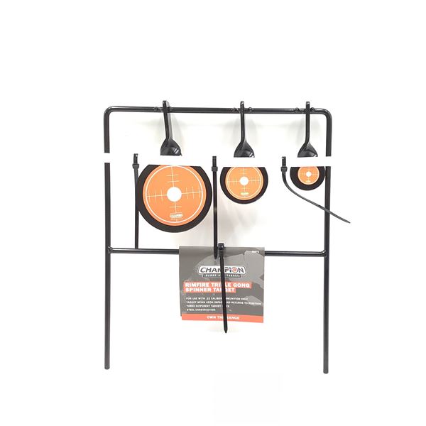 Champion Rimfire Triple Gong Steel Target Spinners, New