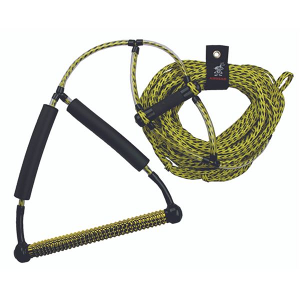 Airhead 4 Section Wakeboard Rope With EVA Handle, Yellow/Black, New