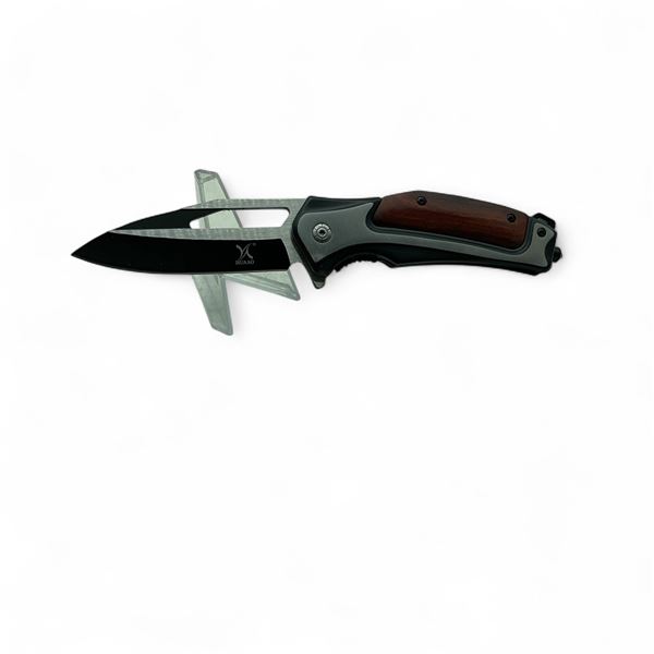 Huaao Folding 3.25" Blade Knife with Belt Clip and Glass Breaker
