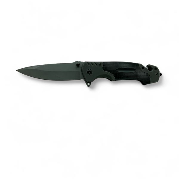 Folding 3.75" Blade Knife with Belt Clip and Glass Breaker, New