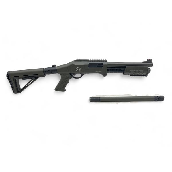 Taiga Wolverine XM Folding Pump Action Shotgun 12Ga 3" Chamber 10" Barrel Green With Folding Stock