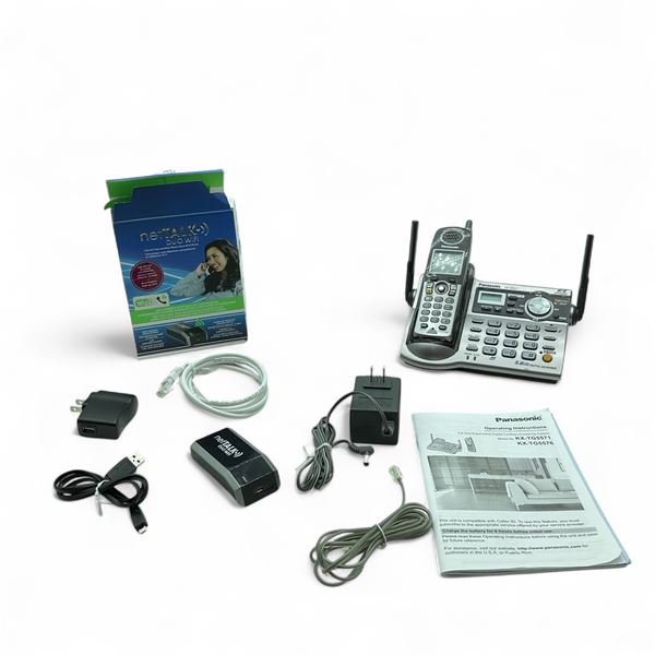 Panasonic 5.8 GHz Expandable Digital Cordless Phone & Answering System and NetTalk Duo Wifi Convert