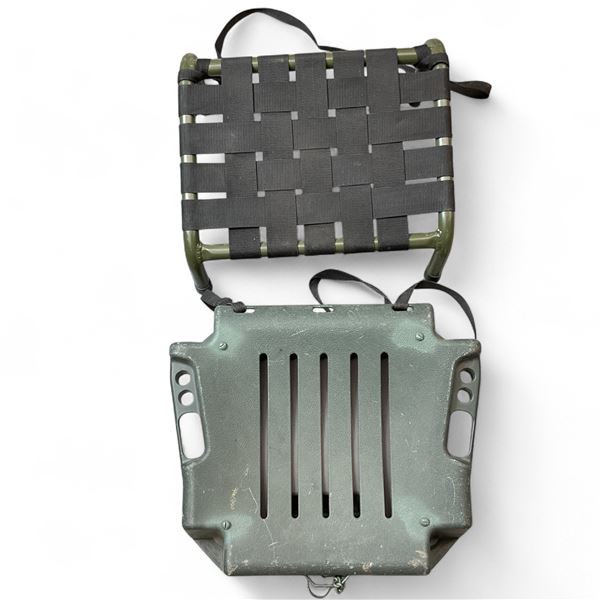 Stools, 1 Mesh with Strap and One Plastic Stool with Case Underneath for Calls, Etc
