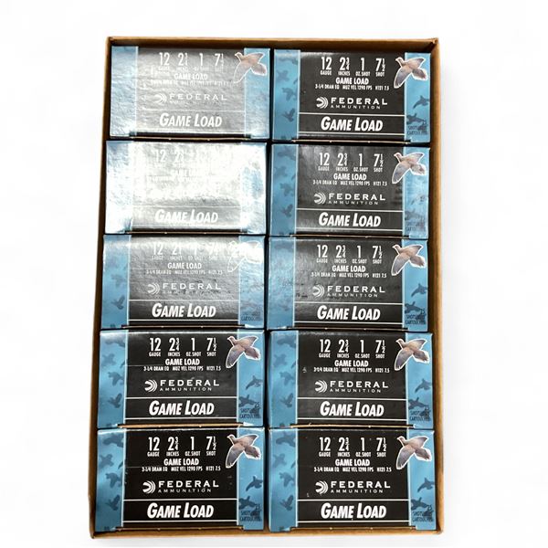 Federal Game Load 12 Ga, 2-3/4", 1 oz, #7.5 Shot Ammunition, 250 Rounds