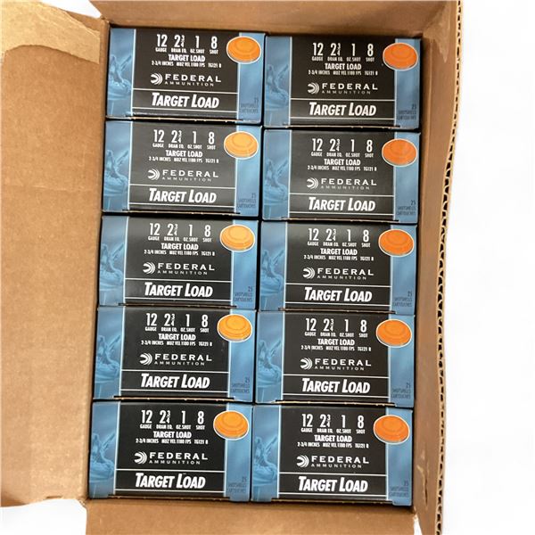 Federal Target Load 12 Ga, 2-3/4", 1 oz, #8 Shot Ammunition, 250 Rounds