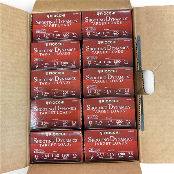 Fiocchi Target Loads 12 Ga, 2-3/4", 1-1/8 oz, #7.5 Shot Ammunition, 250 Rounds