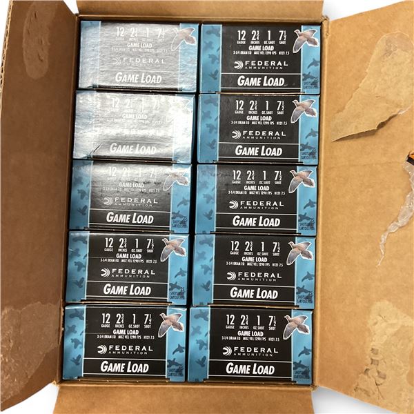 Federal Game Load 12 Ga, 2-3/4", 1 oz, #7.5 Shot Ammunition, 250 Rounds