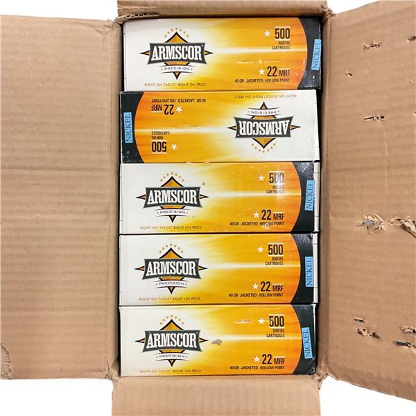 Armscor .22 MRF, Nickle, 40 Grain Ammunition, 5000 Rounds