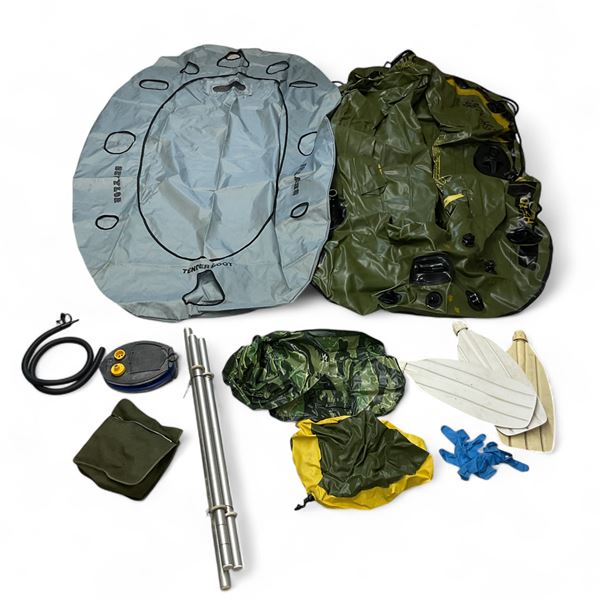 Boat Package, Inflatable 2 Person Boat with Cover, Oars, Pumps, Accessories