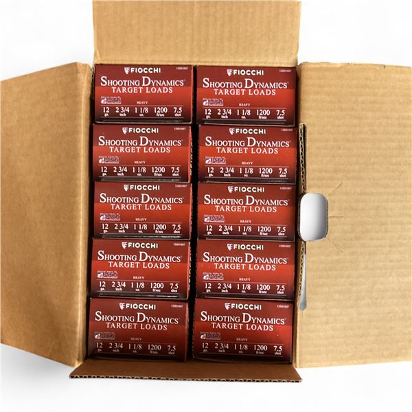 Fiocchi Target Loads 12 Ga, 2-3/4", 1-1/8 oz, #7.5 Shot Ammunition, 250 Rounds