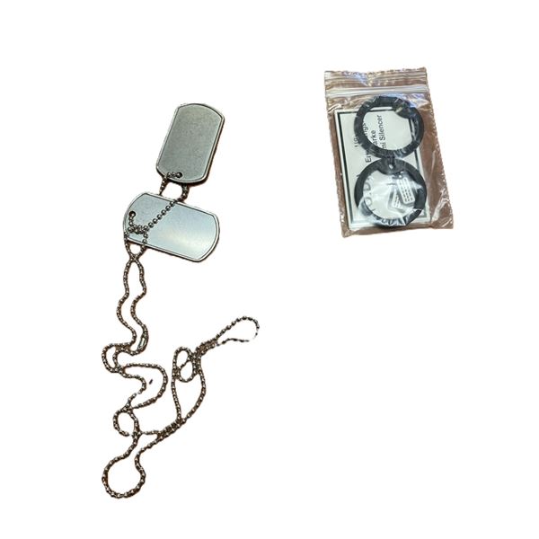 20X Dog tags with Silencer Silver Color