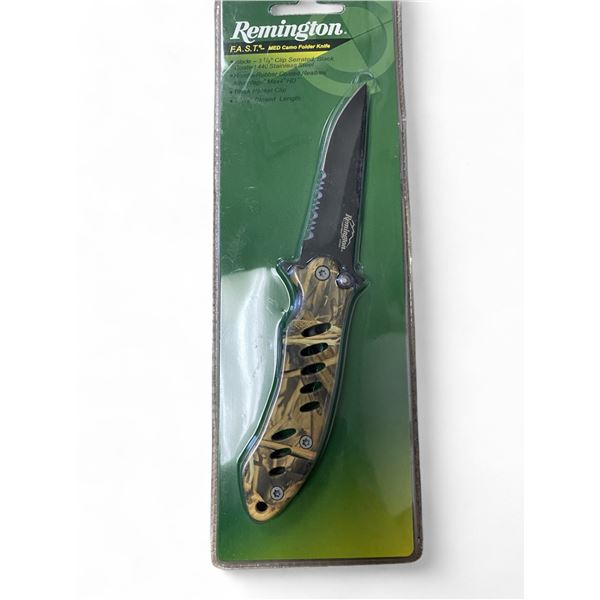 1x Remington Fast Knife # 19069 Green Camo New Item