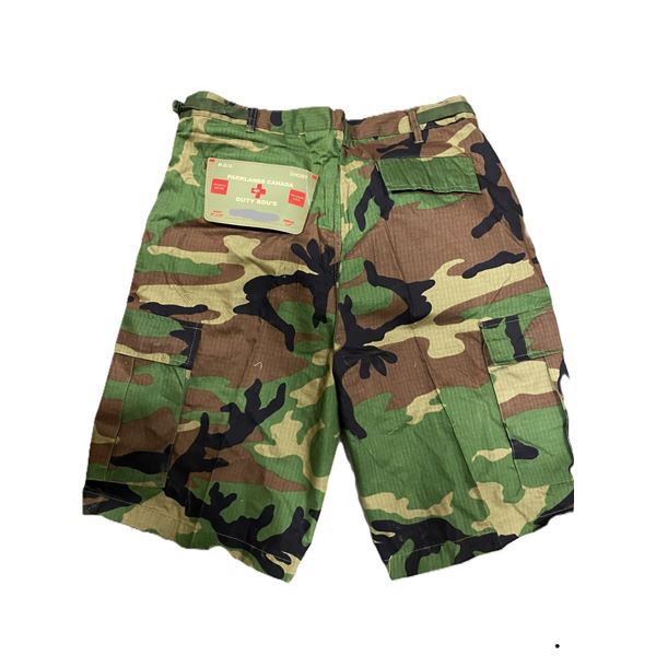 1x Parklands BDU Shorts Woodland Camo Size X-Large