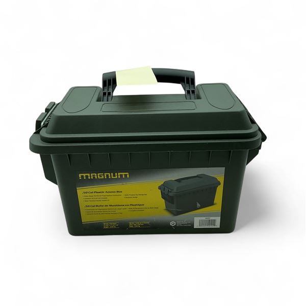 Magnum .50 Cal Plastic Ammo Box, 13.75" x 7.5" x 9"