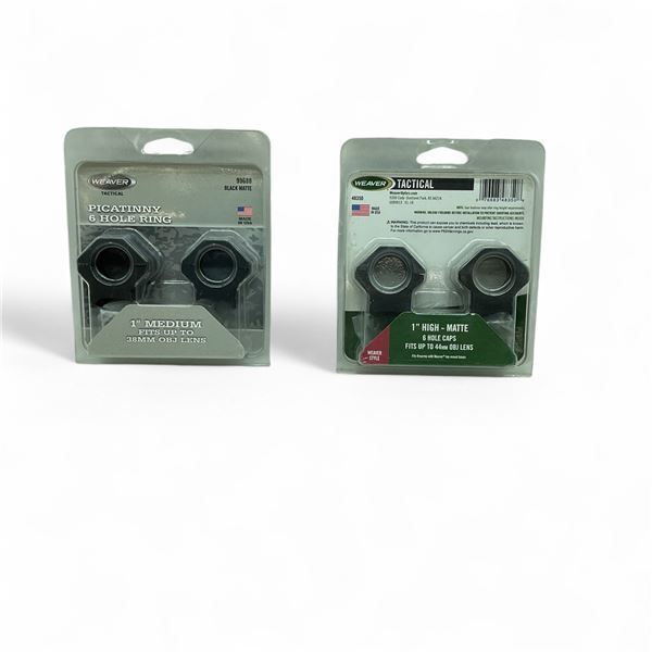 Weaver Tactical, 1" High, Weaver Style Ring Set and Weaver Tactical, 1" Medium, Picatinny Ring Set