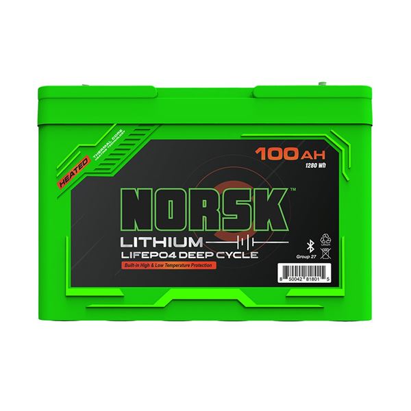 Norsk 100AH 12V Lifepo4 Heated Lithium Deep Cycle Battery