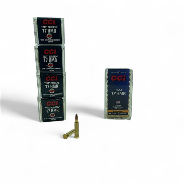 Assorted CCI 17 HMR Ammunition, 249 Rounds