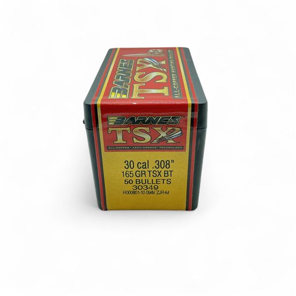 Barnes TSX 30 Cal (.308") 165 Grain TSX BT Projectile, 50 Quantity