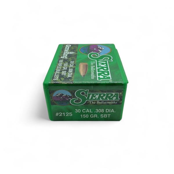 Sierra GameKing 30 Cal (.308") 150 Grain SBT Projectile, 100 Quantity
