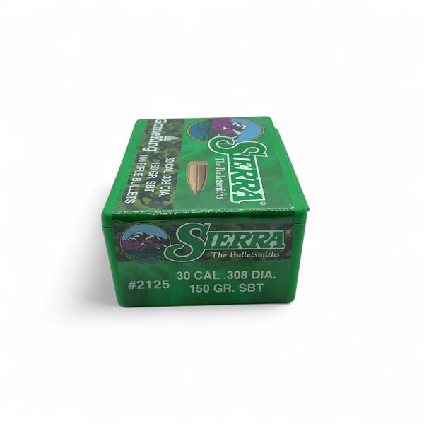 Sierra GameKing 30 Cal (.308") 150 Grain SBT Projectile, 100 Quantity