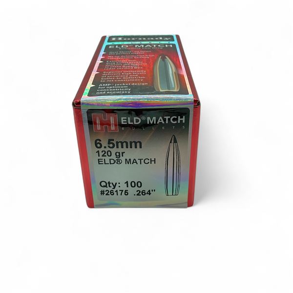 Hornady ELD Match 6.5 (.264") 120 Grain Projectile, 100 Quantity