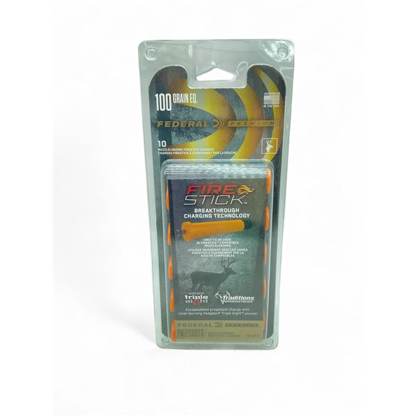 Federal Premium Fire Stick 100 Grain EQ Muzzleloading Firestick Charges, 10 Qty