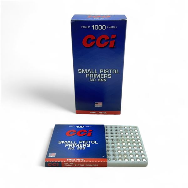 CCI #500 Small Pistol Primers, 1000 Qty