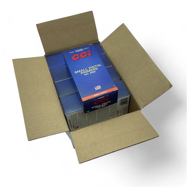 CCI No 500 Small Pistol Primers, 5000 Qty