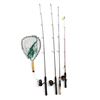 Image 1 : Assorted Fishing Rods x 4 Qty and Small Fishing Net