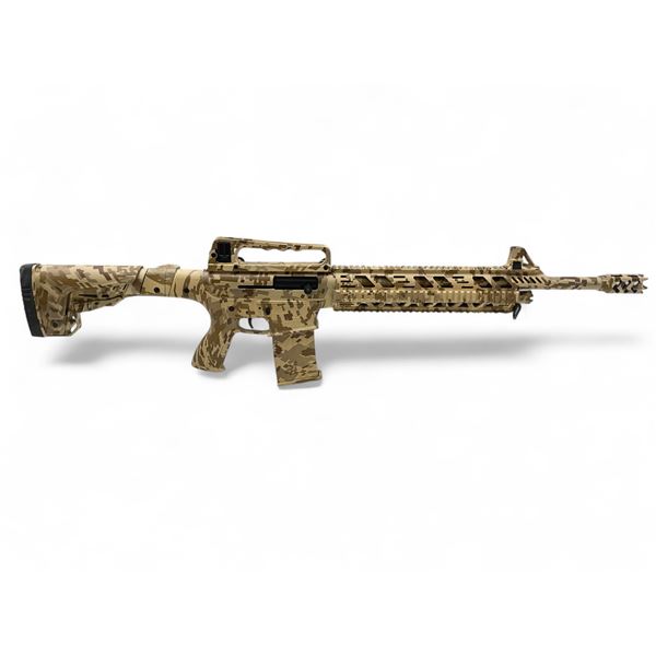 Uzkon TR100 Semi Auto Shotgun 12Ga 3" Chamber 20" Barrel Tan Camo Adjustable Stock, Prohibited