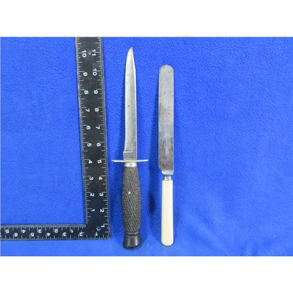 2 Vintage Joseph Rodgers & Sons Fixed Blade Knives - 6" Blades