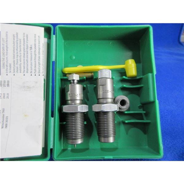 Lee 17 Rem. 2 Die Set with Shell Holder # 4 & Powder Measure