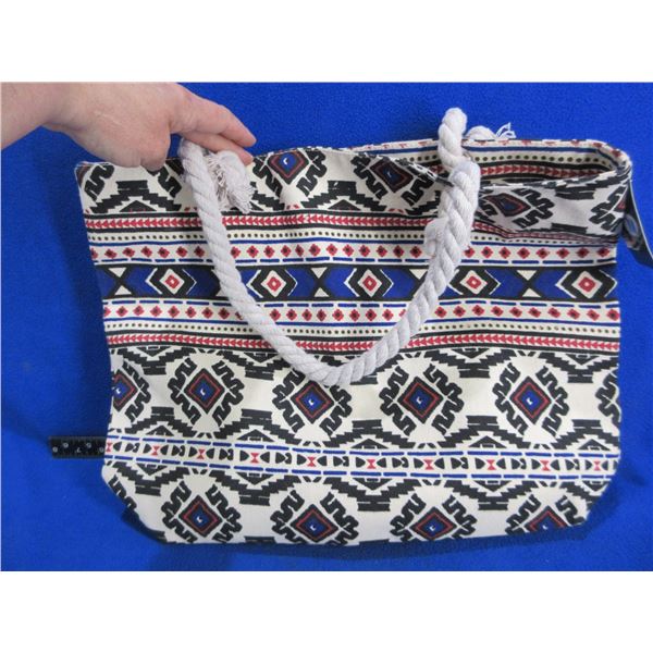 NEW - Canvas Purse/Shopping Bag with Liner and Zipper