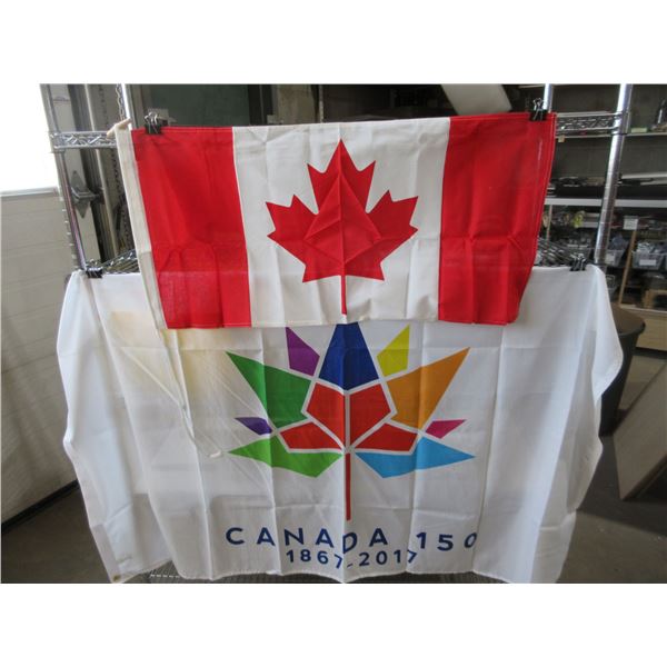 18"x36" Canada Indoor Flag & 36"x60" Canada 150 Flag