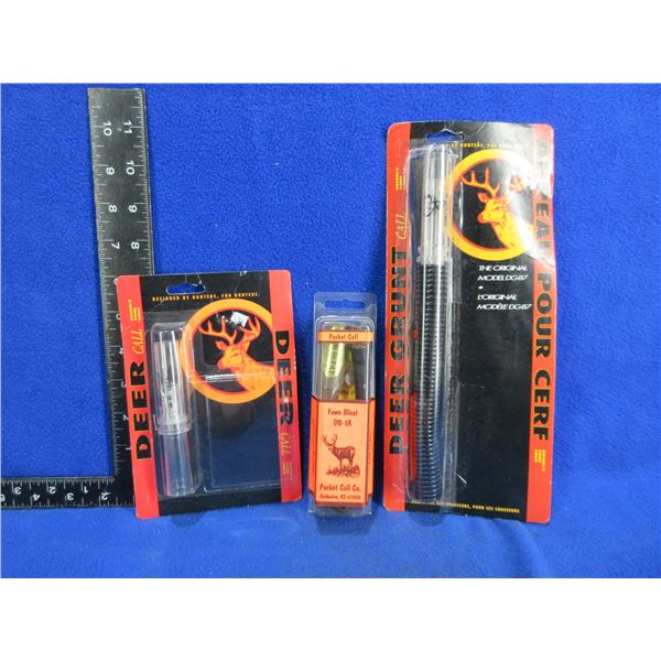 3 Game Calls - Deer Grunt, Fawn Bleat and Deer Bleat