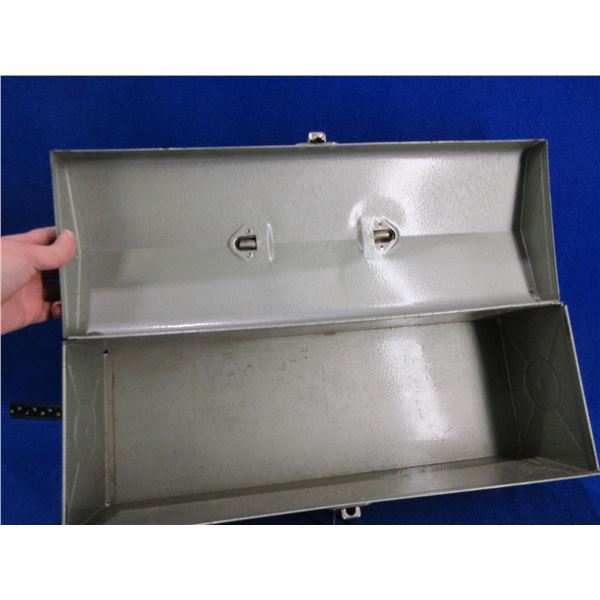 Vintage Metal Tool Box - Cheney, England - 20" x 7" x 7" High