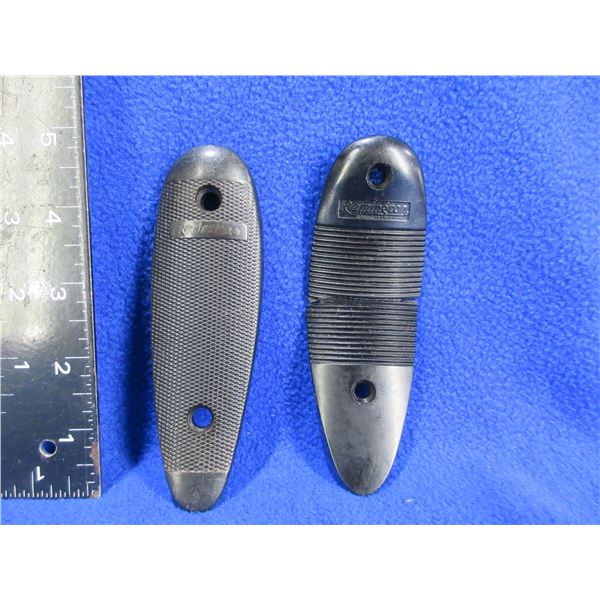 2 Remington Buttplates - 1 is Broken in Half - 3" C/C and 3 1/8" C/C (Broken)