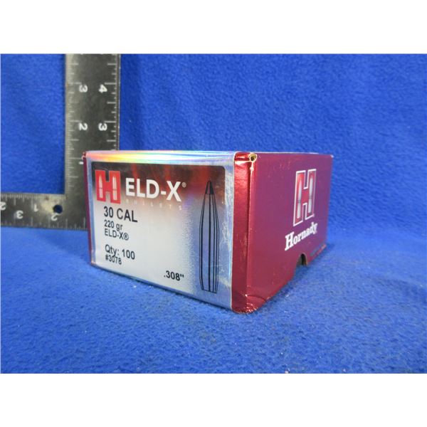 30 Cal. .308" 220gr ELD-X Hornady Bullets - Sealed Box of 100